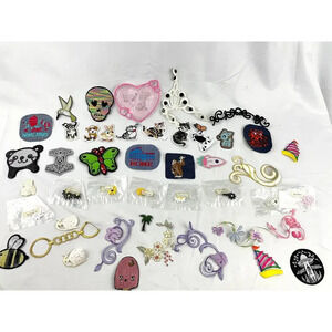 45PC Assorted Sewing Applique Patches Iron on Sew On NEW Mixed Sequin Crafting